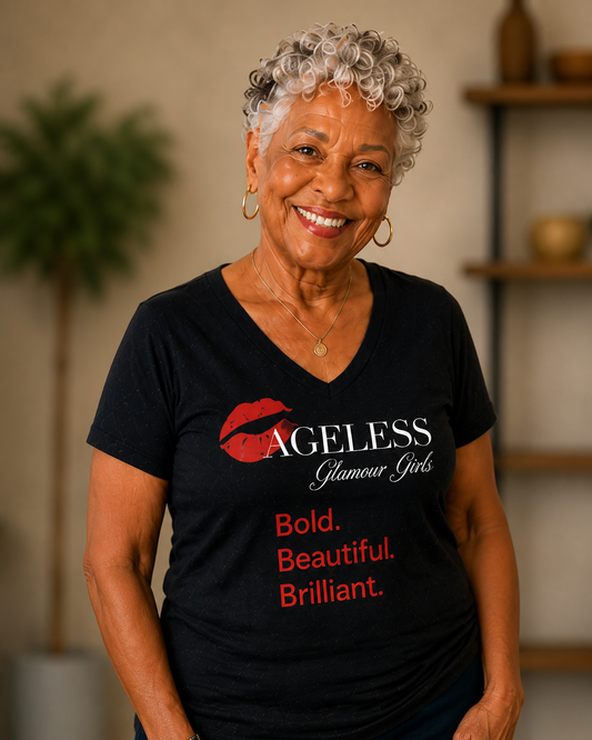 AGG Signature V-Neck T-Shirt – Bold. Beautiful. Brilliant. Statement Edition | Bella + Canvas 3005
