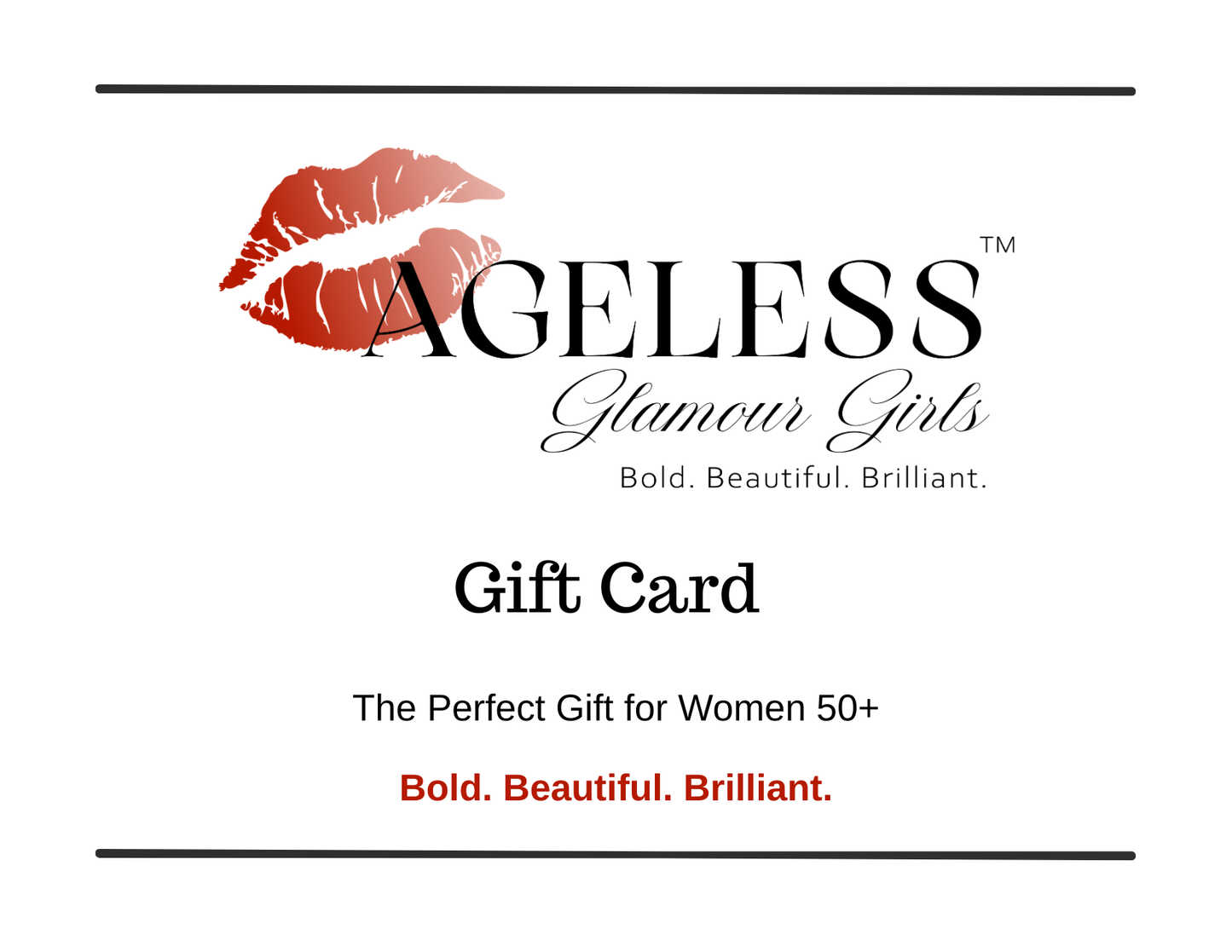 Ageless Glamour Girls™ Gift Card | Perfect Gift for Women 50+